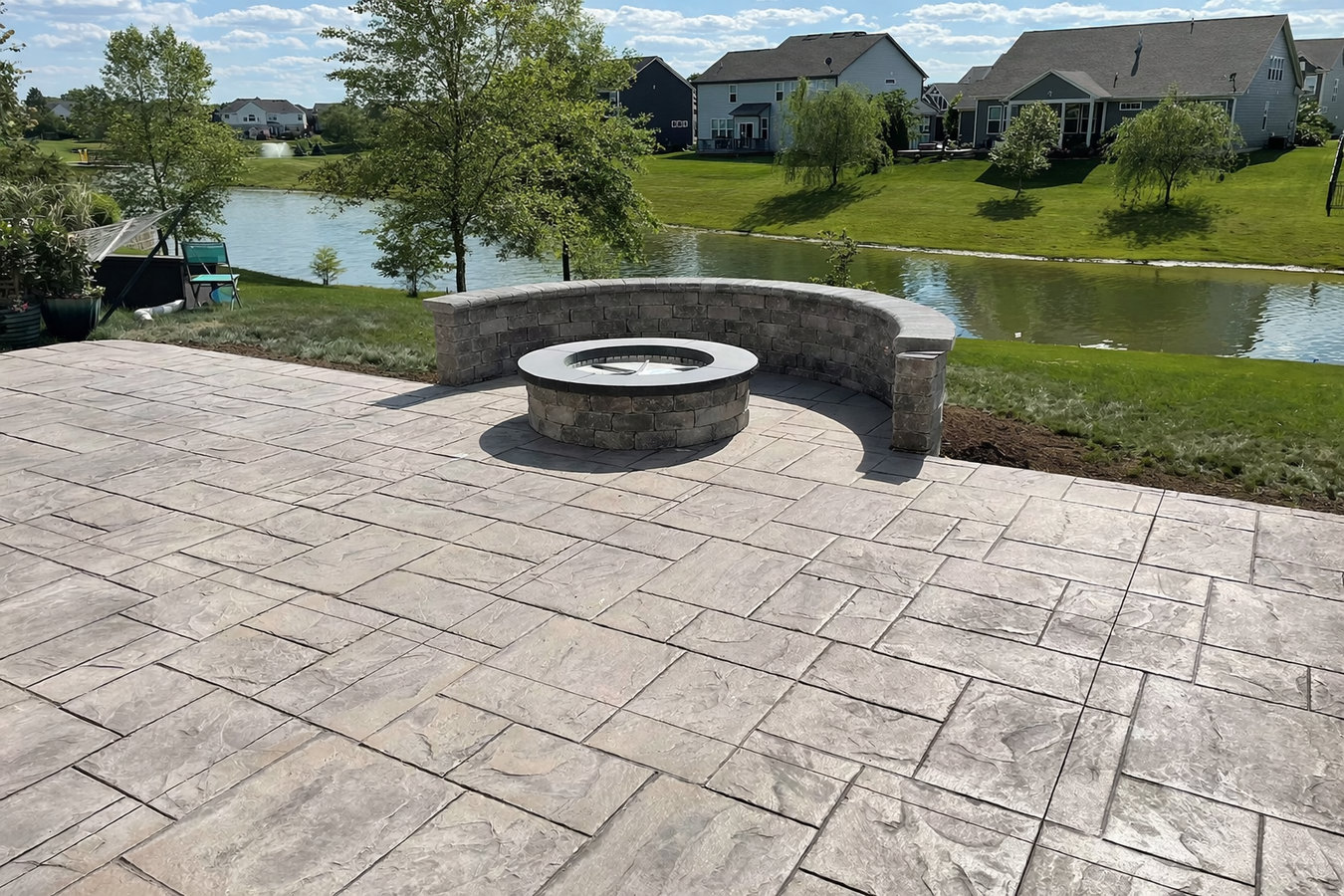 Concrete contractor completing a driveway in Chino Hills, CA